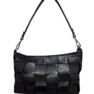 Anna Paola Madison Italian Leather Shoulder Bag Woven EUC